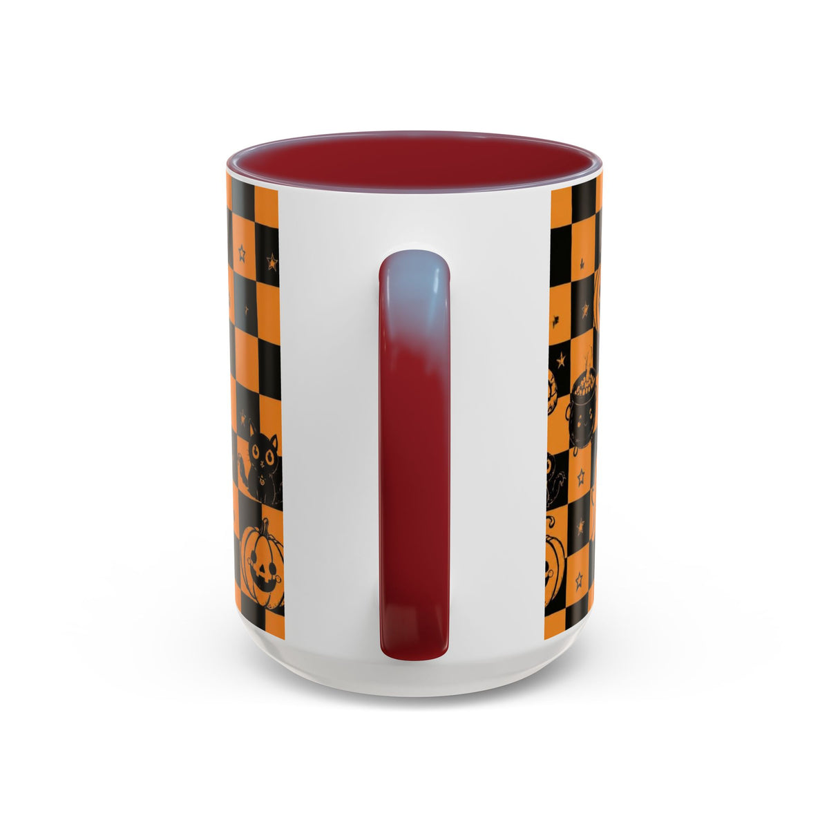 Orange Halloween Checkerboard Coffee Mug