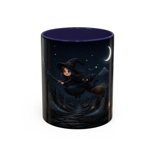 Cute Witch Flying at Night Coffee Mug