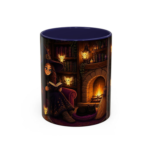 Cozy Witch Reading with sprites Coffee Mug