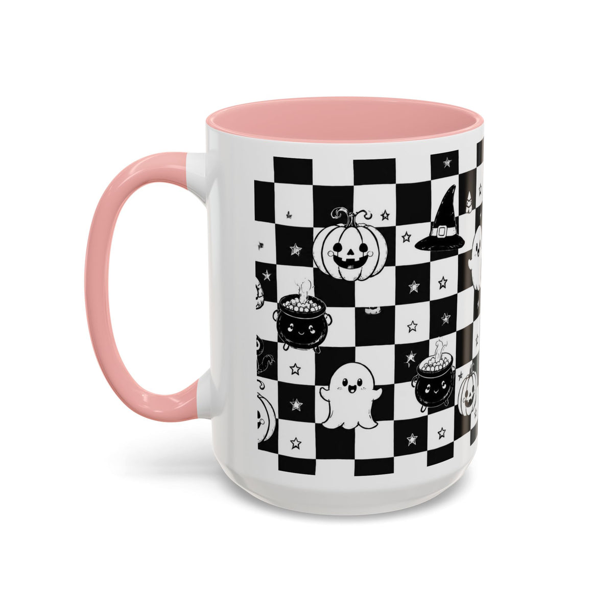 Black & White Halloween Checkerboard Coffee Mug