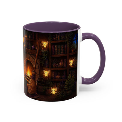 Cozy Witch Reading with sprites Coffee Mug