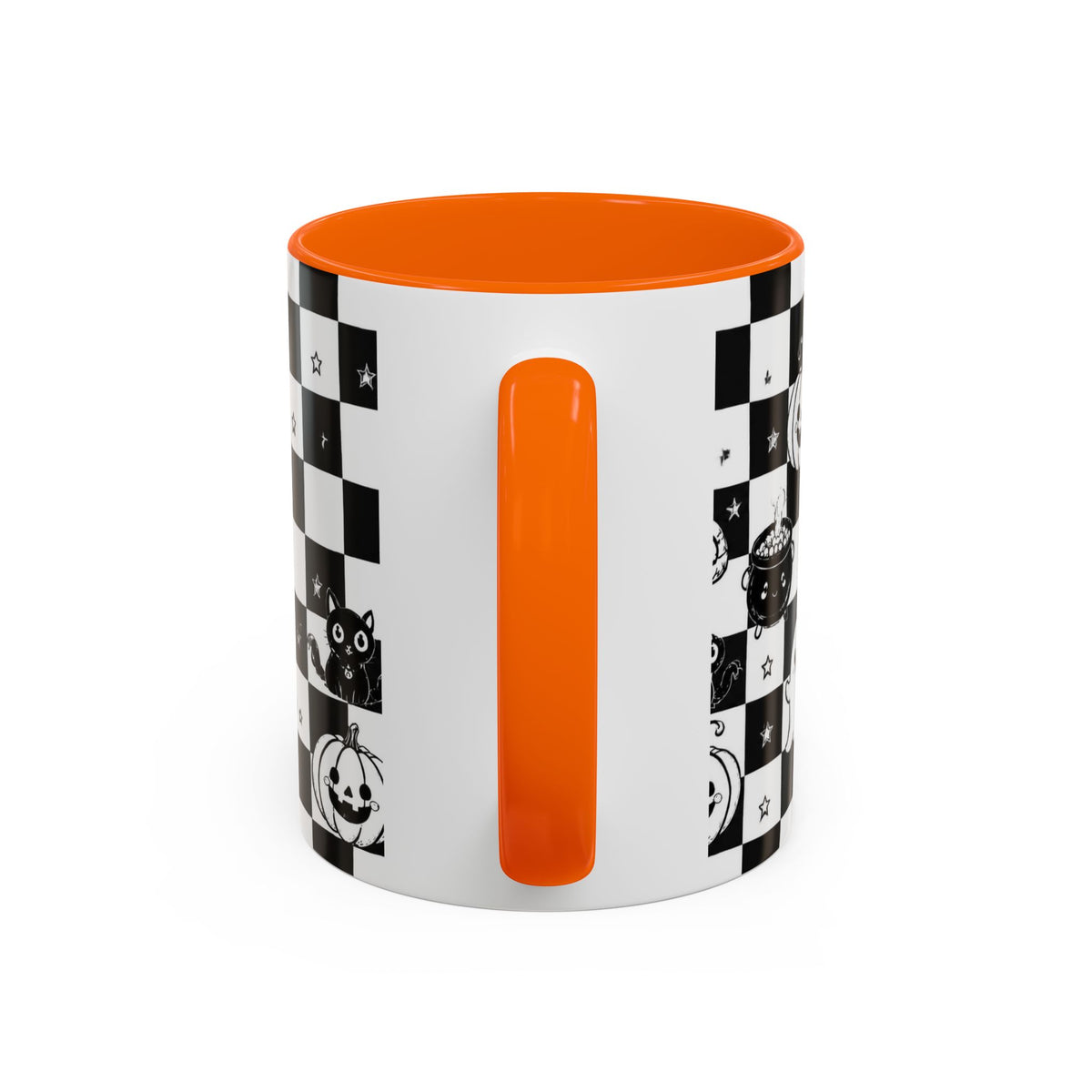 Black & White Halloween Checkerboard Coffee Mug