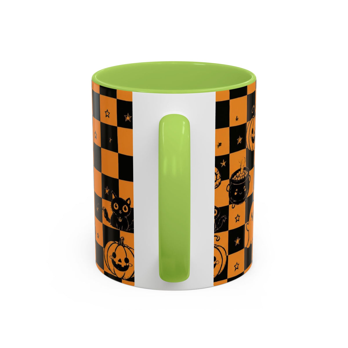 Orange Halloween Checkerboard Coffee Mug