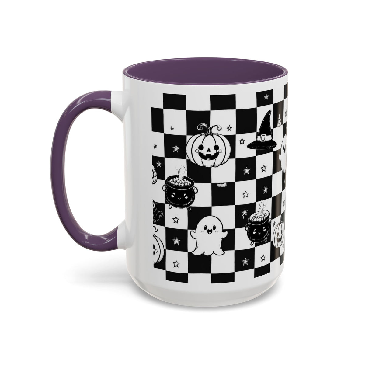 Black & White Halloween Checkerboard Coffee Mug