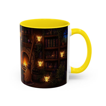 Cozy Witch Reading with sprites Coffee Mug