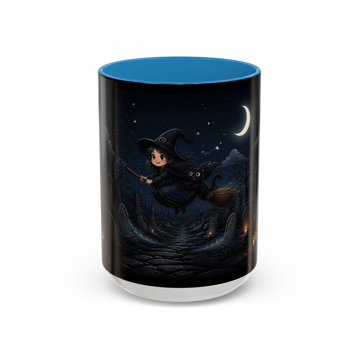Cute Witch Flying at Night Coffee Mug