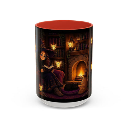 Cozy Witch Reading with sprites Coffee Mug
