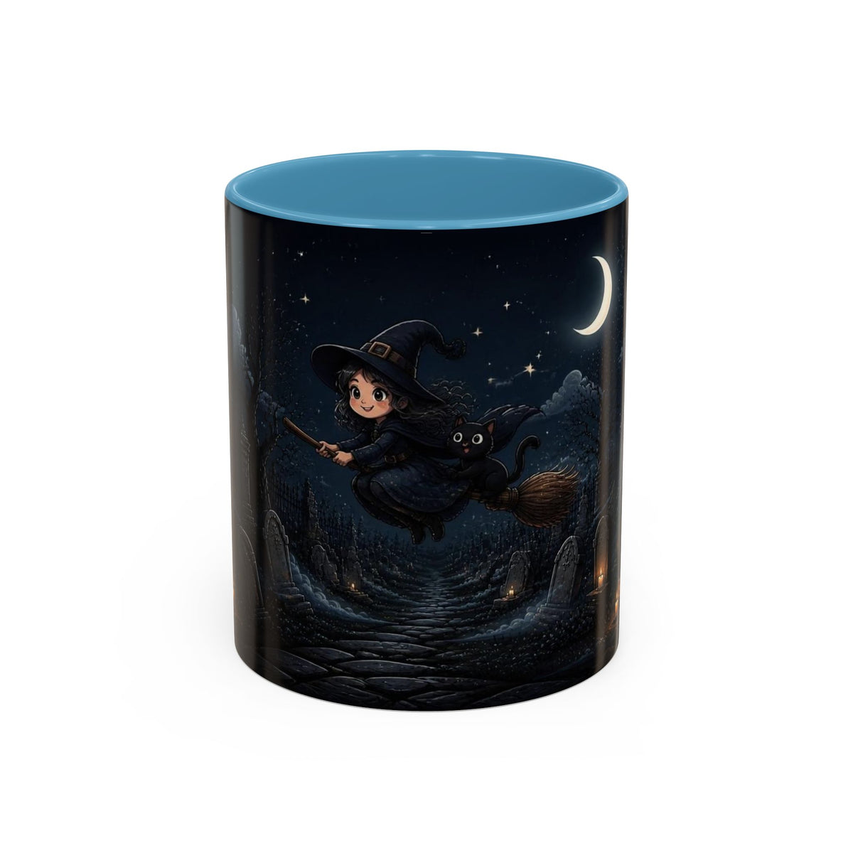 Cute Witch Flying at Night Coffee Mug