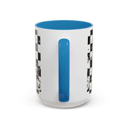Black & White Halloween Checkerboard Coffee Mug