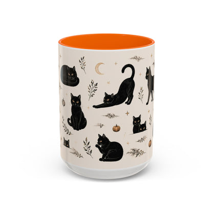 Black Cat Pattern Coffee Mug