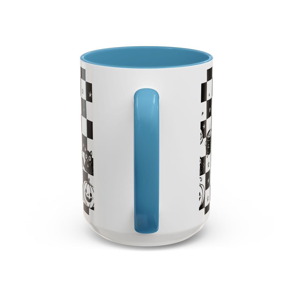 Black & White Halloween Checkerboard Coffee Mug