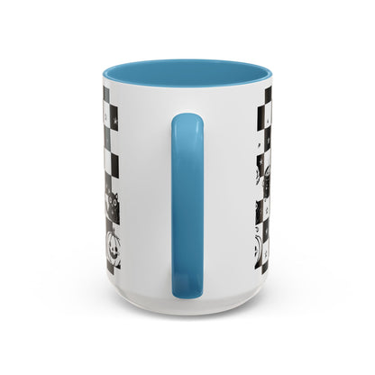 Black & White Halloween Checkerboard Coffee Mug