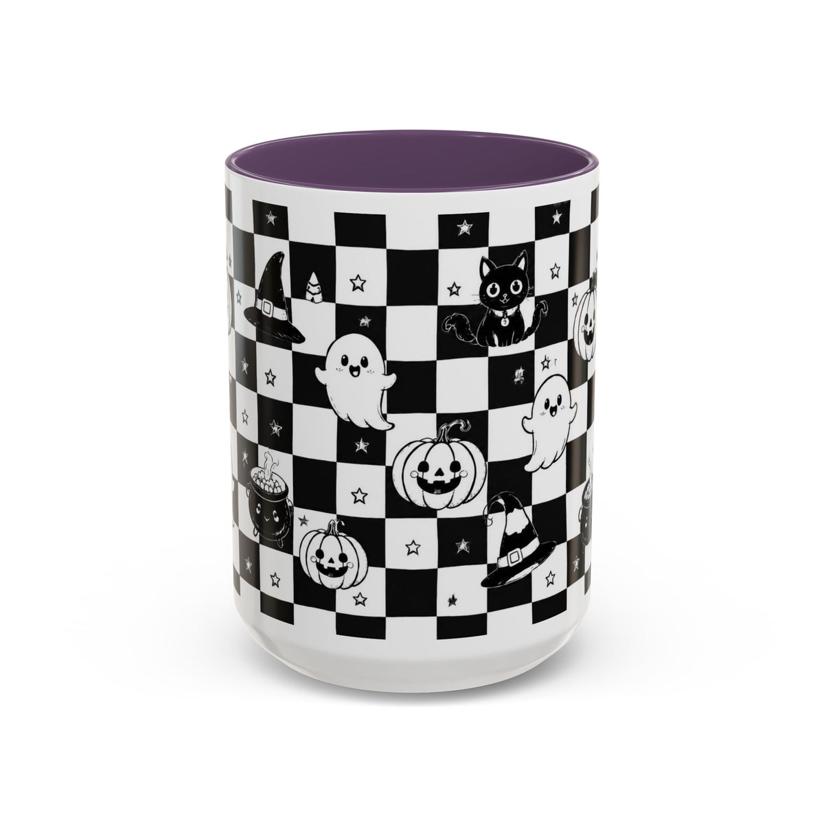 Black & White Halloween Checkerboard Coffee Mug