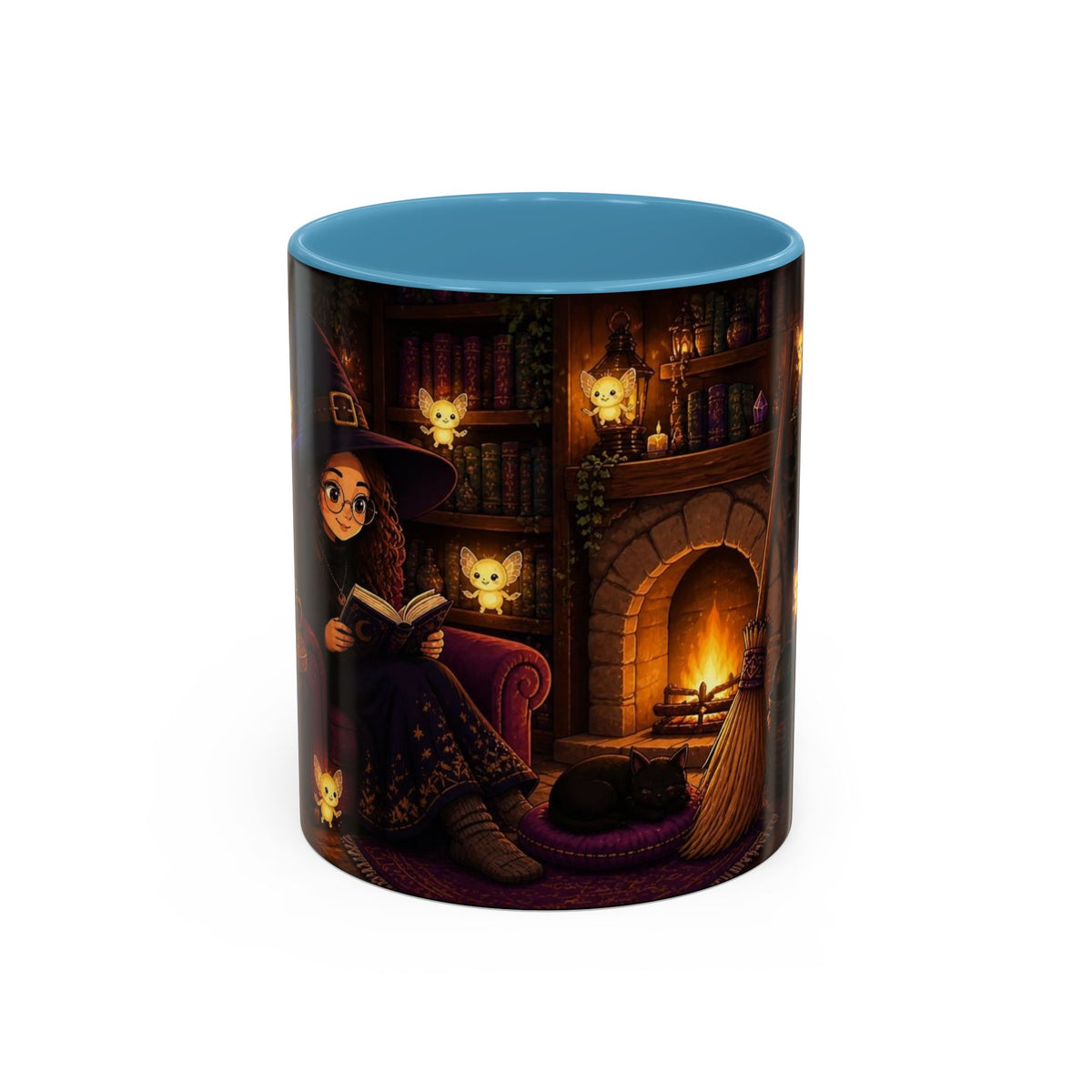 Cozy Witch Reading with sprites Coffee Mug
