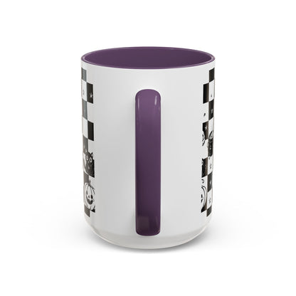 Black & White Halloween Checkerboard Coffee Mug
