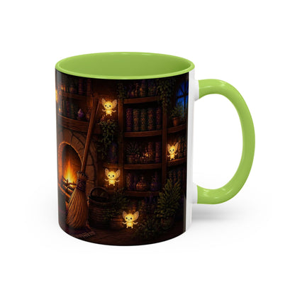 Cozy Witch Reading with sprites Coffee Mug