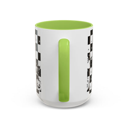 Black & White Halloween Checkerboard Coffee Mug