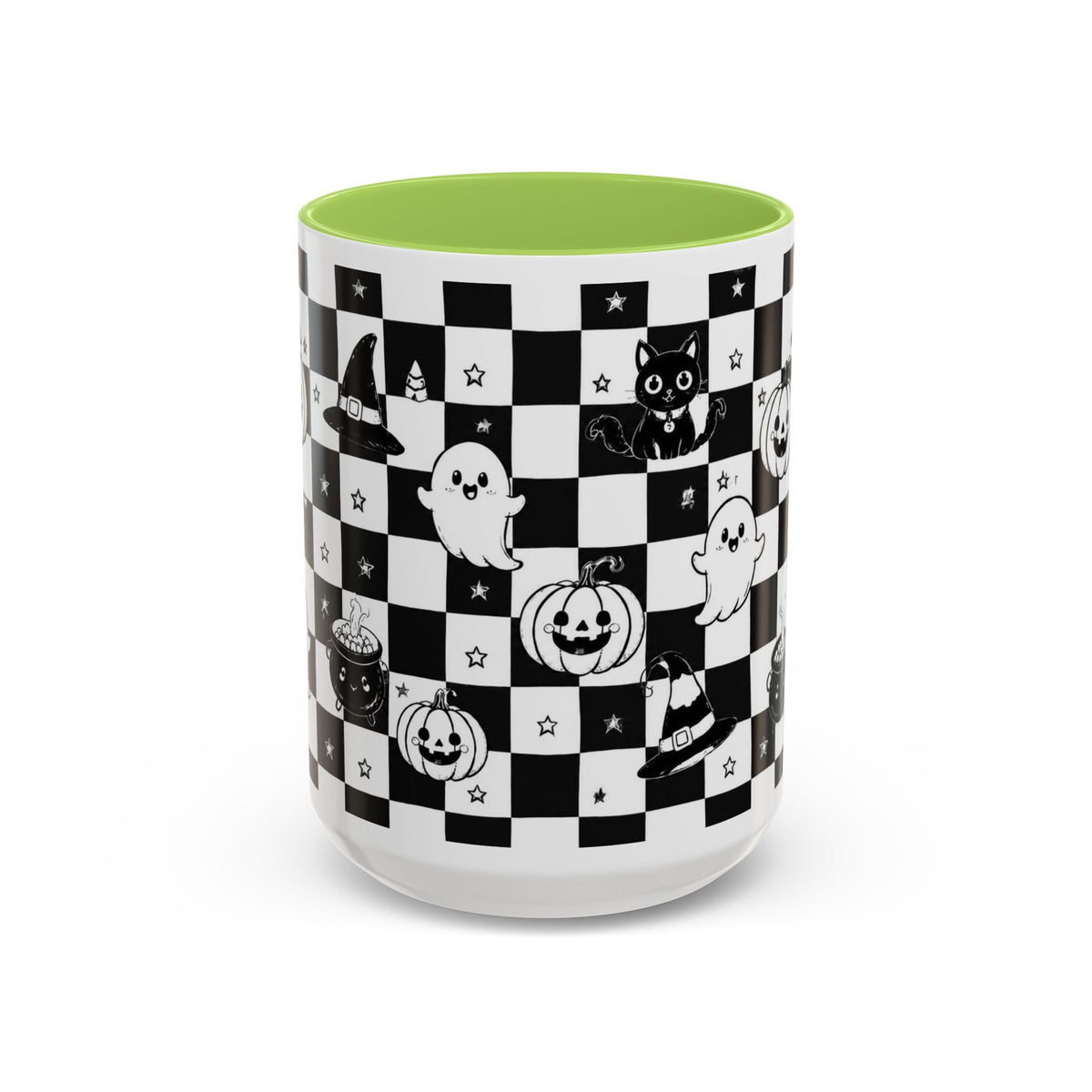 Black & White Halloween Checkerboard Coffee Mug
