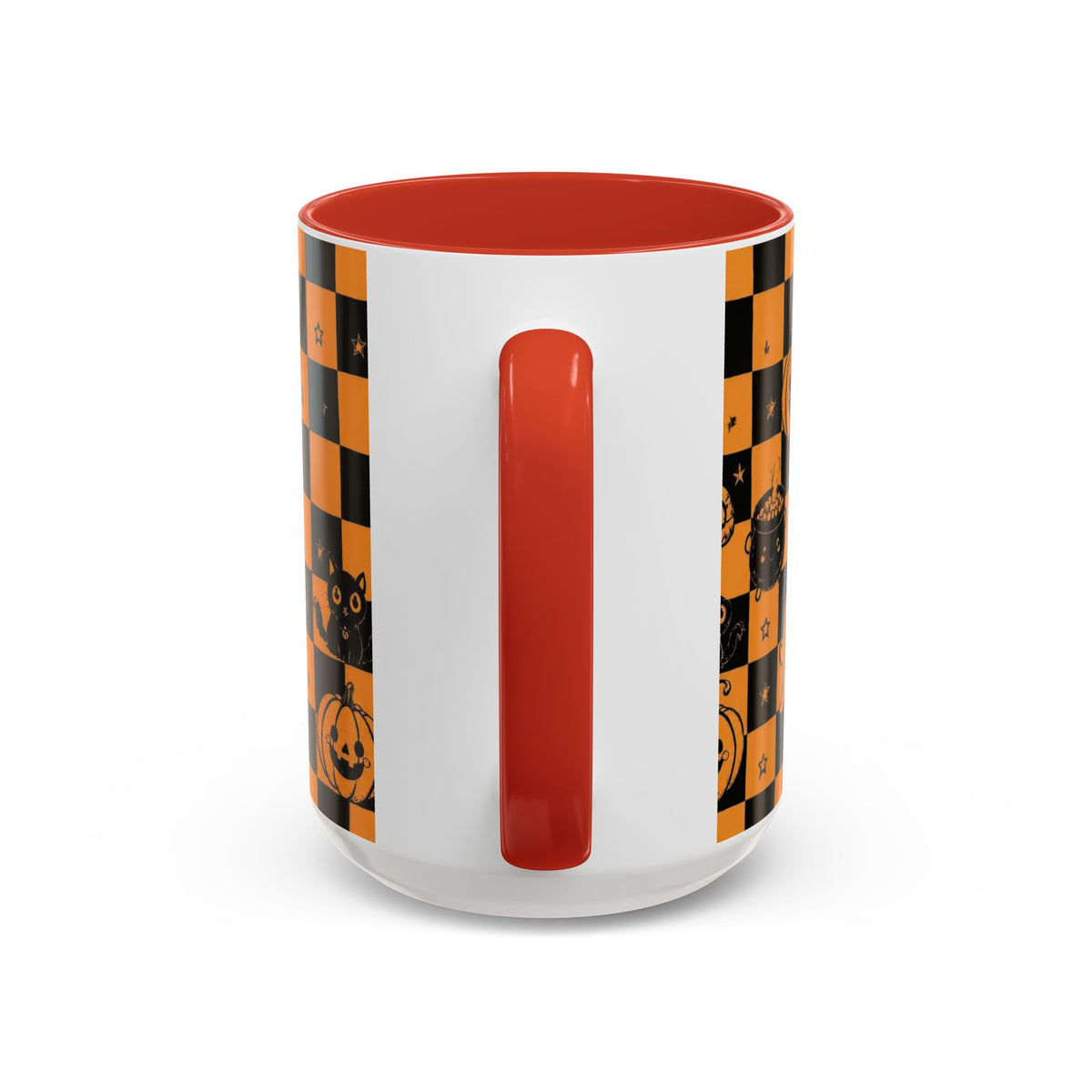 Orange Halloween Checkerboard Coffee Mug