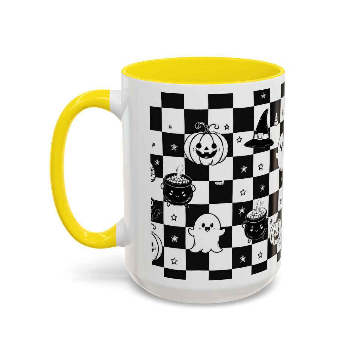 Black & White Halloween Checkerboard Coffee Mug