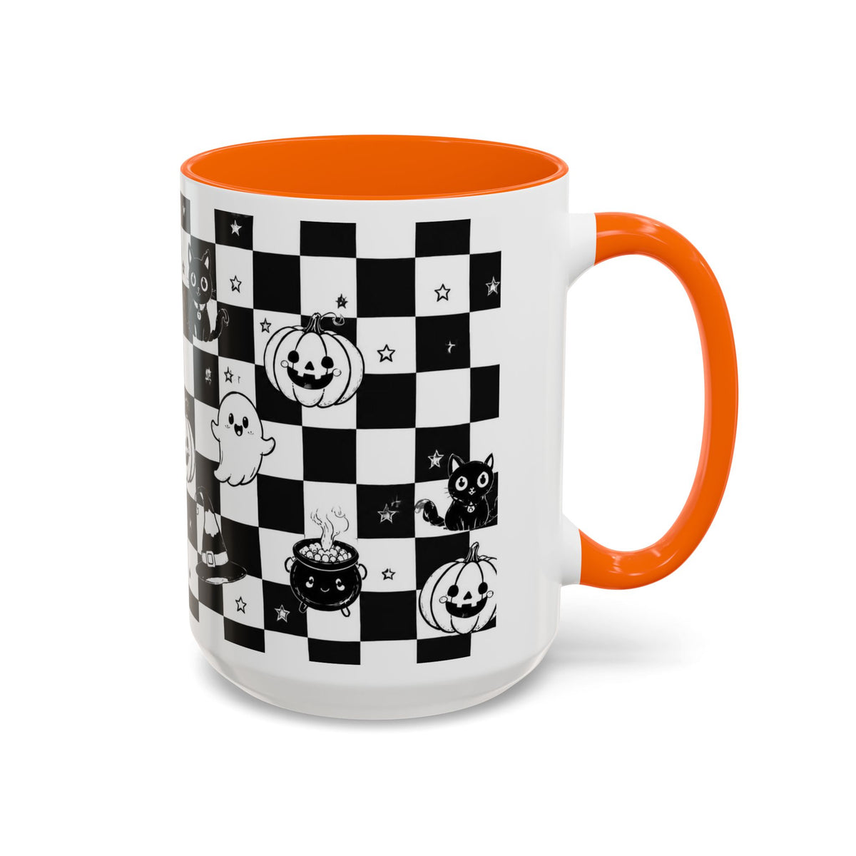 Black & White Halloween Checkerboard Coffee Mug