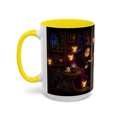 Cozy Witch Reading with sprites Coffee Mug