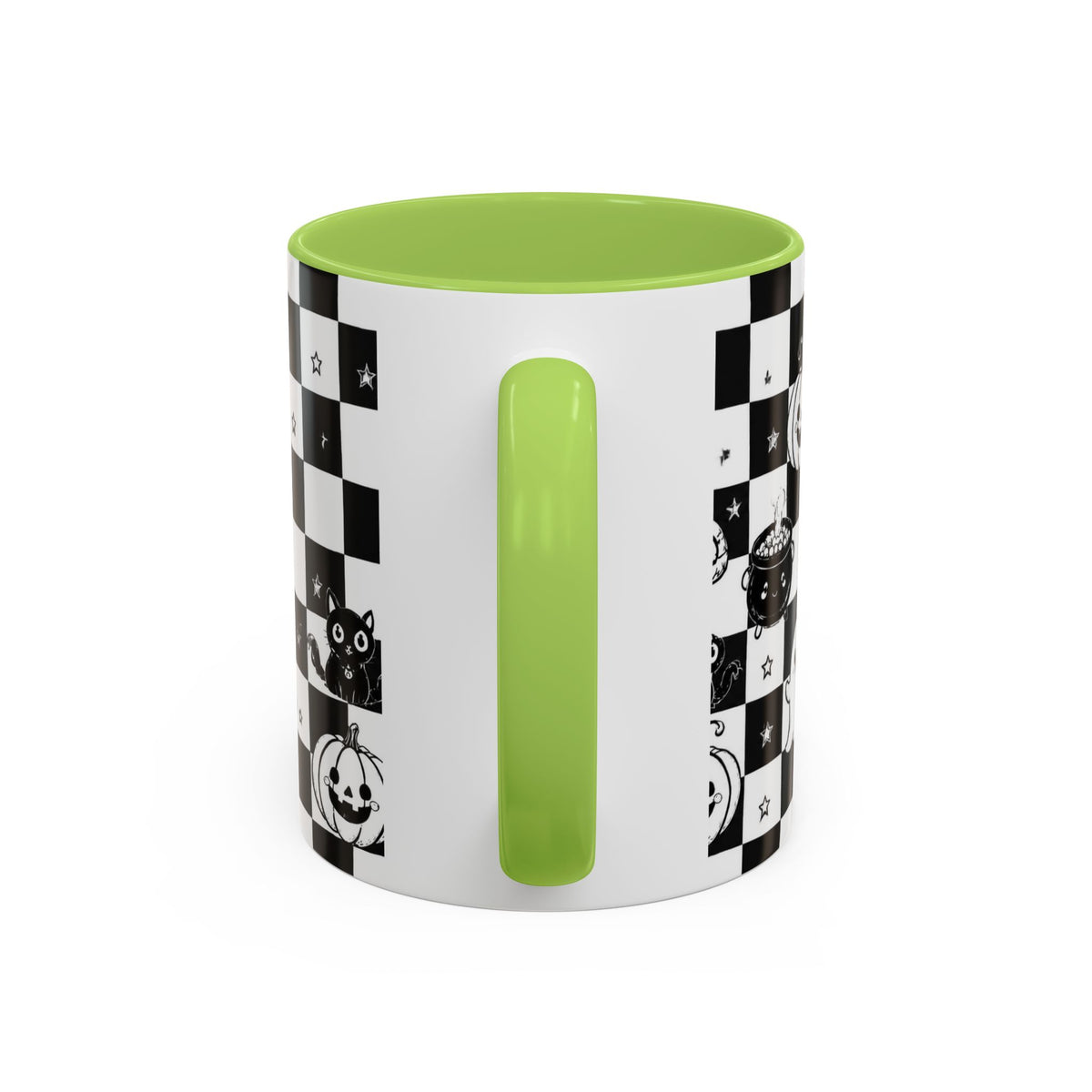 Black & White Halloween Checkerboard Coffee Mug