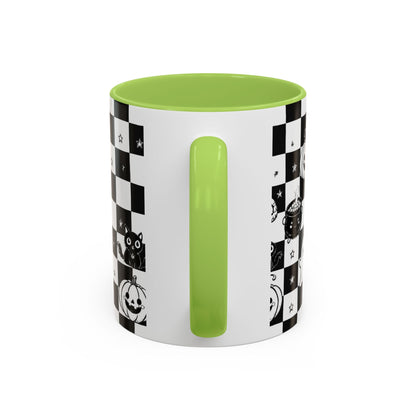 Black & White Halloween Checkerboard Coffee Mug