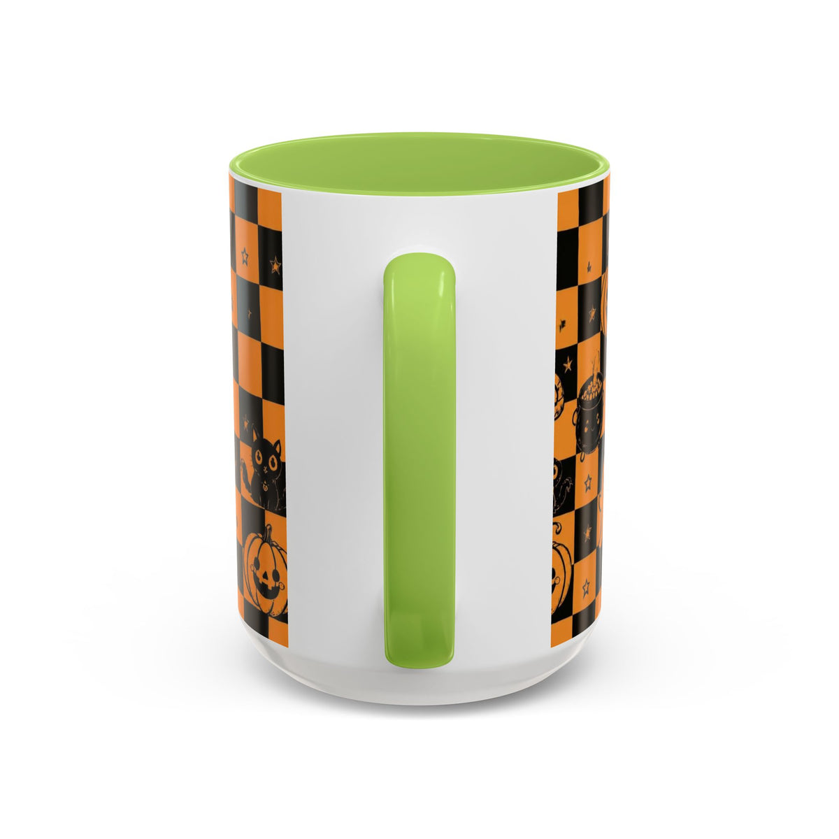 Orange Halloween Checkerboard Coffee Mug