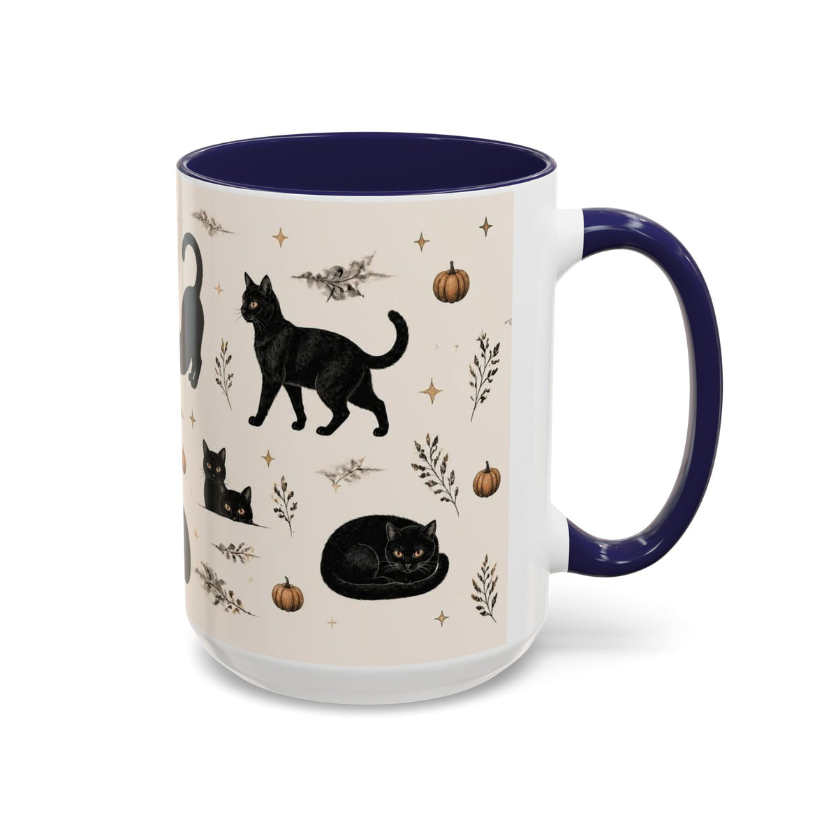 Black Cat Pattern Coffee Mug