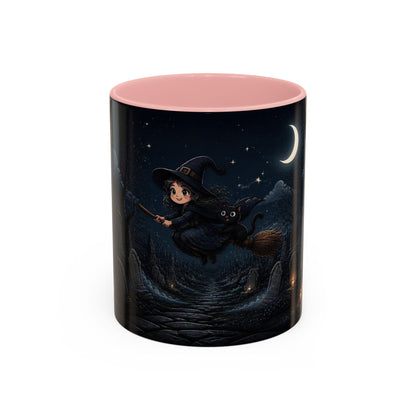 Cute Witch Flying at Night Coffee Mug