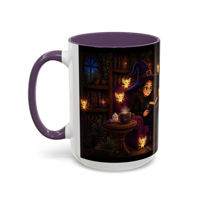 Cozy Witch Reading with sprites Coffee Mug