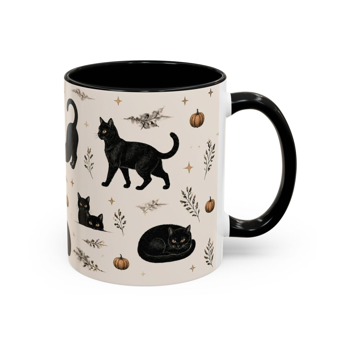 Black Cat Pattern Coffee Mug