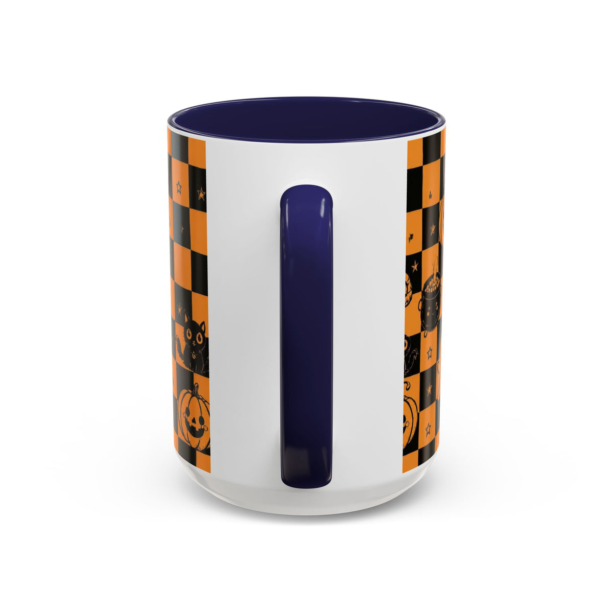 Orange Halloween Checkerboard Coffee Mug