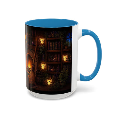 Cozy Witch Reading with sprites Coffee Mug