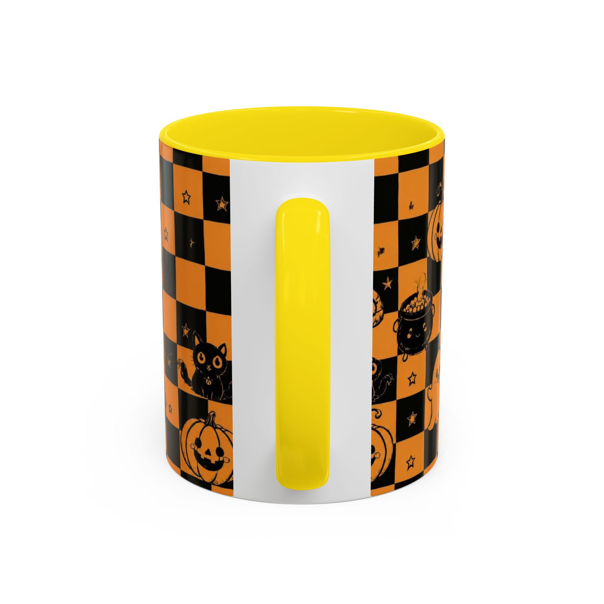 Orange Halloween Checkerboard Coffee Mug