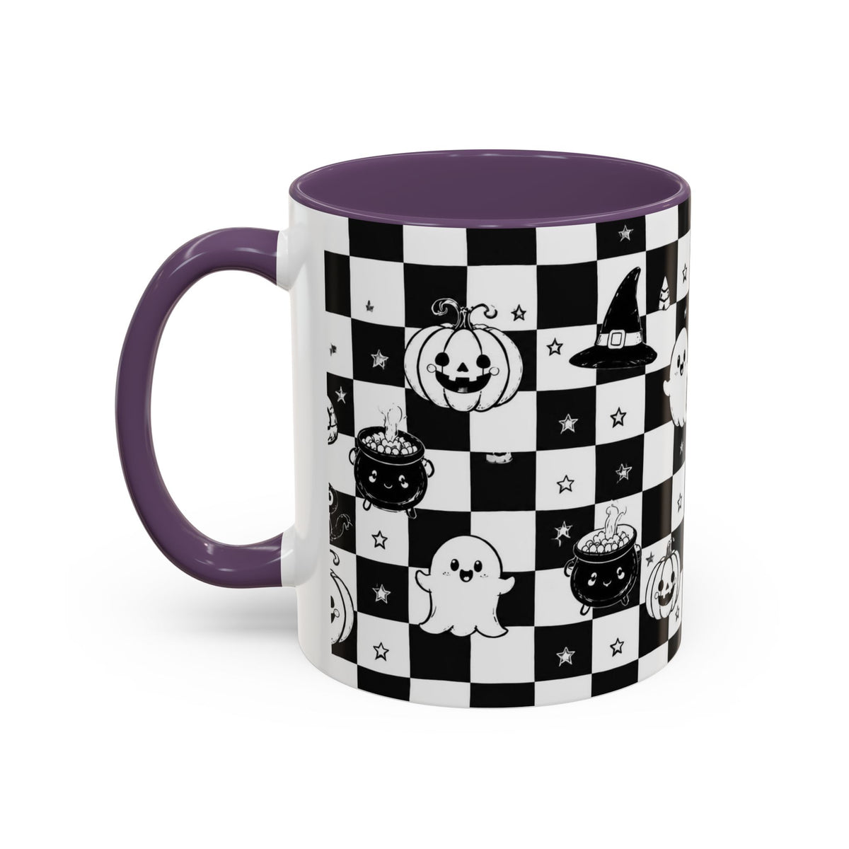 Black & White Halloween Checkerboard Coffee Mug