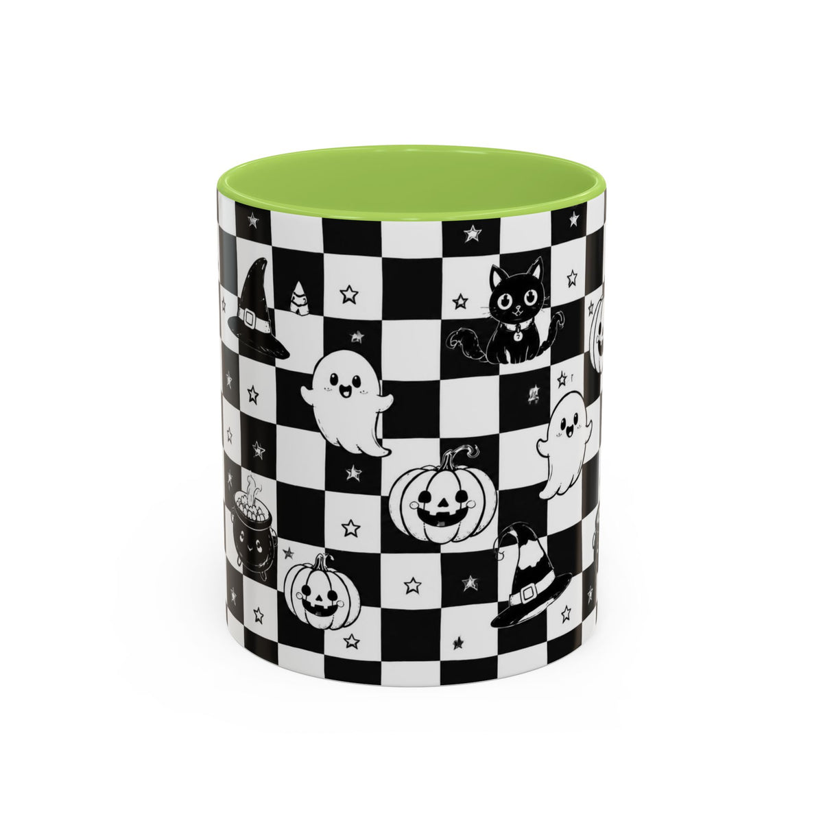 Black & White Halloween Checkerboard Coffee Mug