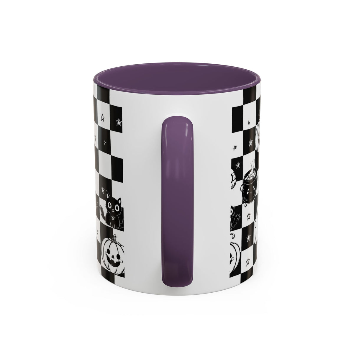 Black & White Halloween Checkerboard Coffee Mug