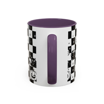Black & White Halloween Checkerboard Coffee Mug
