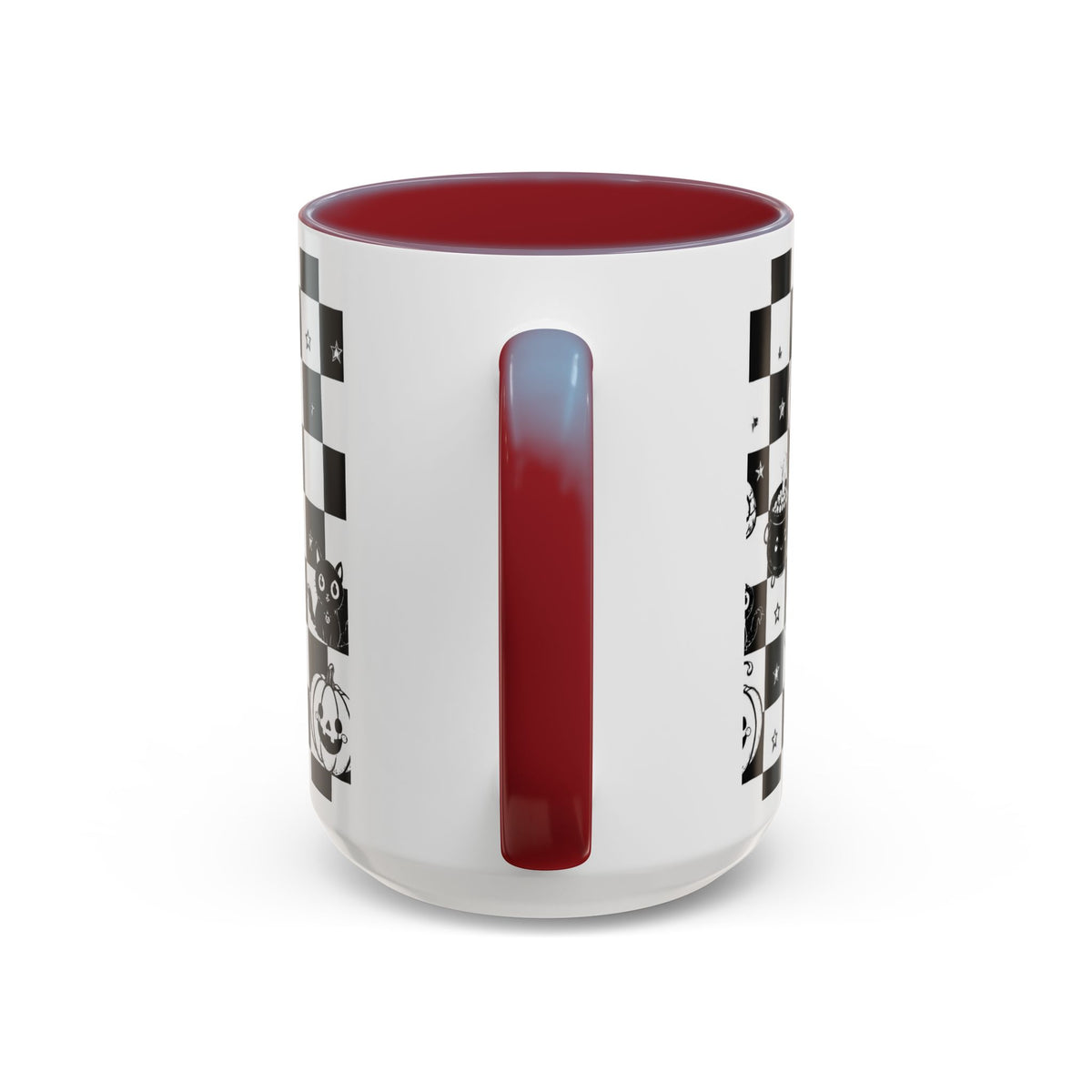 Black & White Halloween Checkerboard Coffee Mug