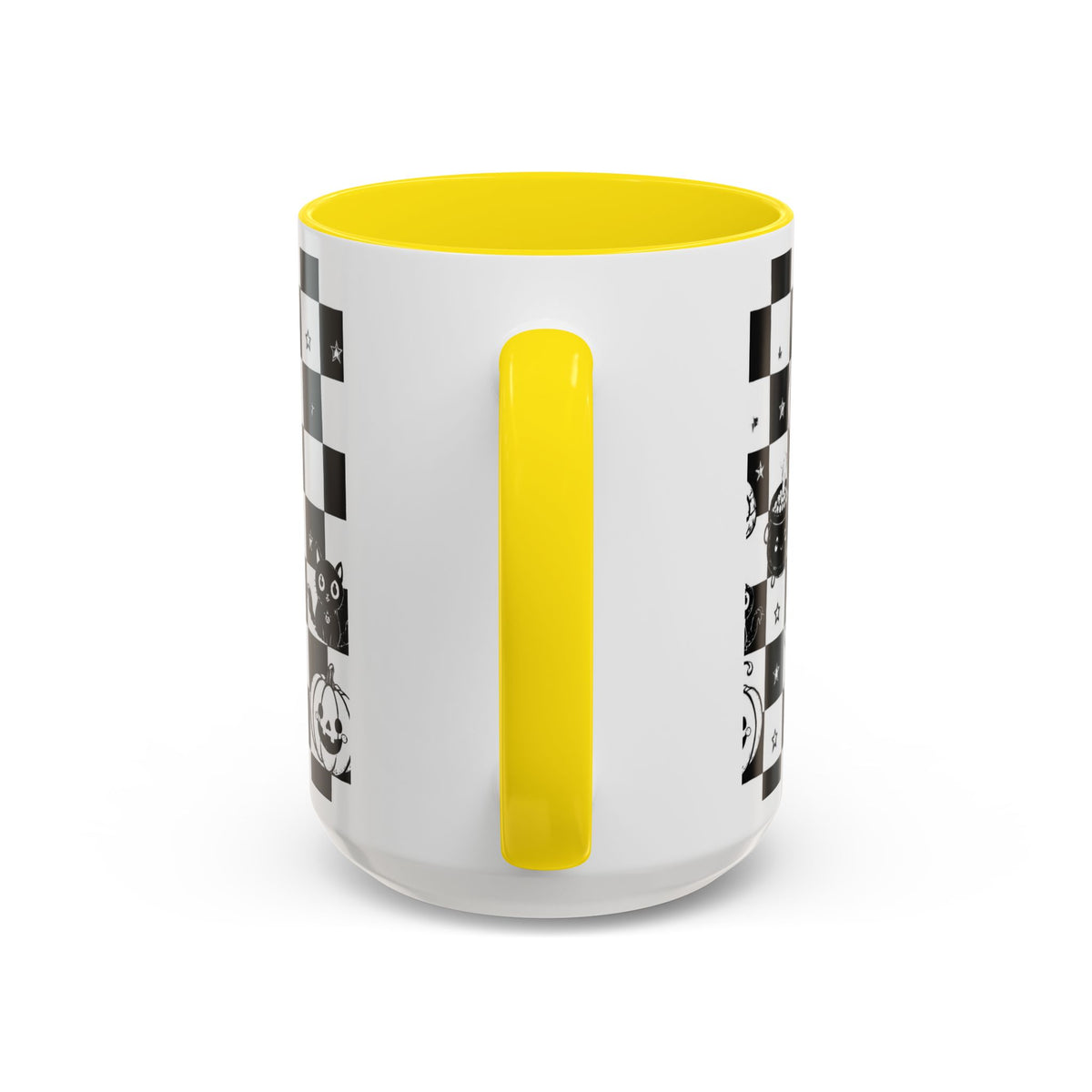 Black & White Halloween Checkerboard Coffee Mug