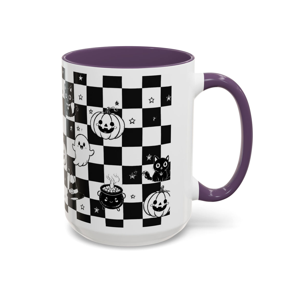 Black & White Halloween Checkerboard Coffee Mug