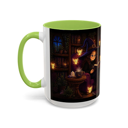 Cozy Witch Reading with sprites Coffee Mug