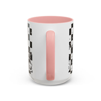 Black & White Halloween Checkerboard Coffee Mug