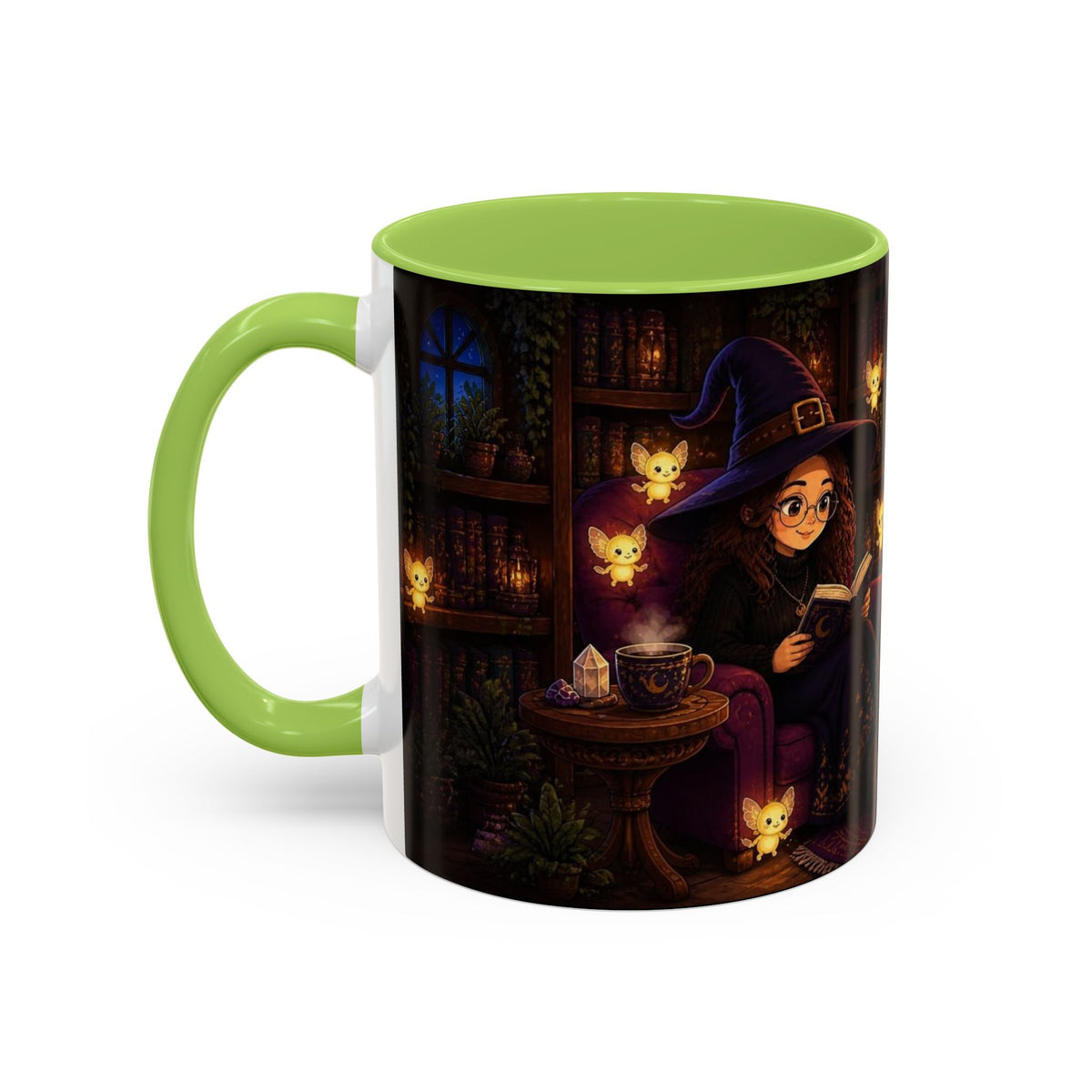 Cozy Witch Reading with sprites Coffee Mug