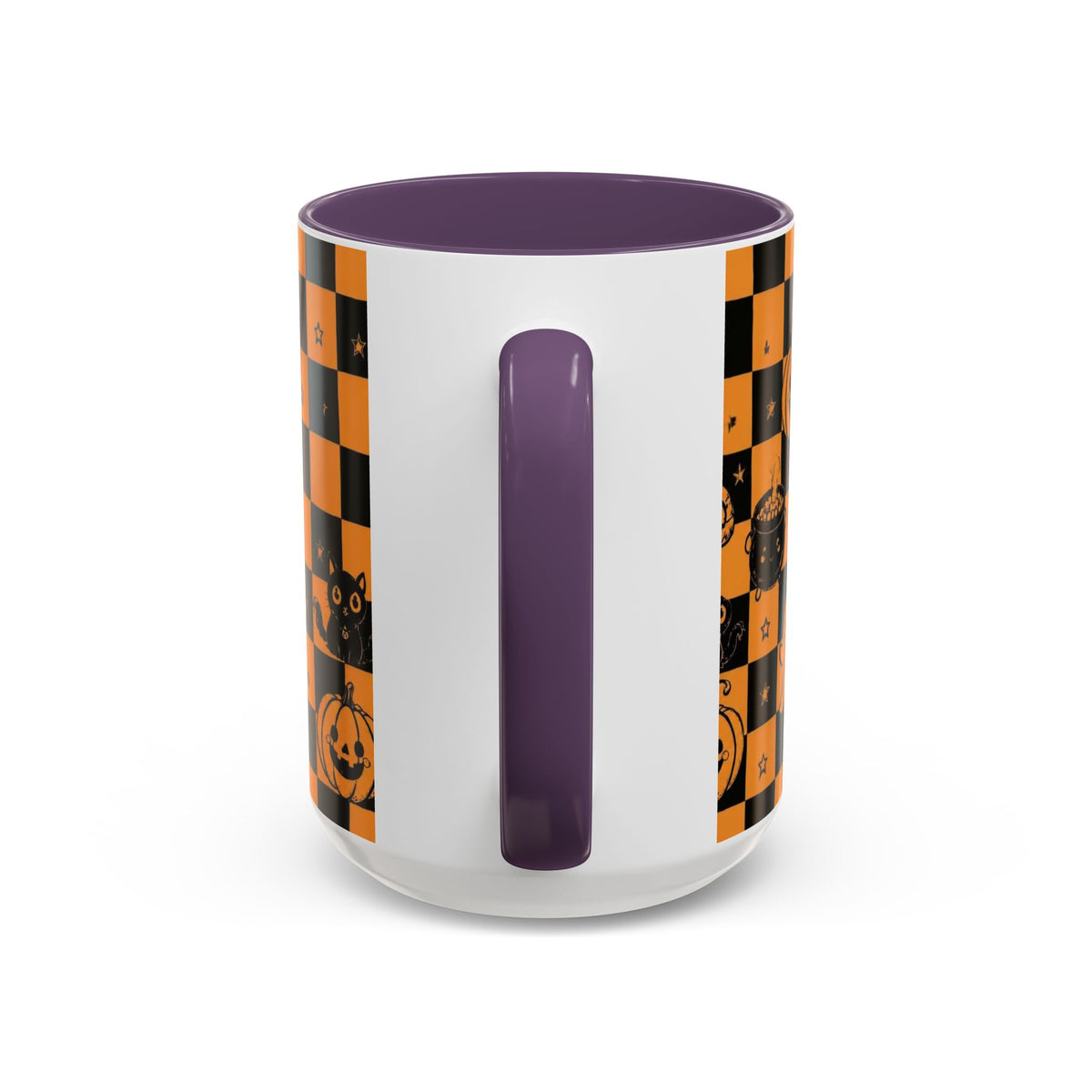 Orange Halloween Checkerboard Coffee Mug