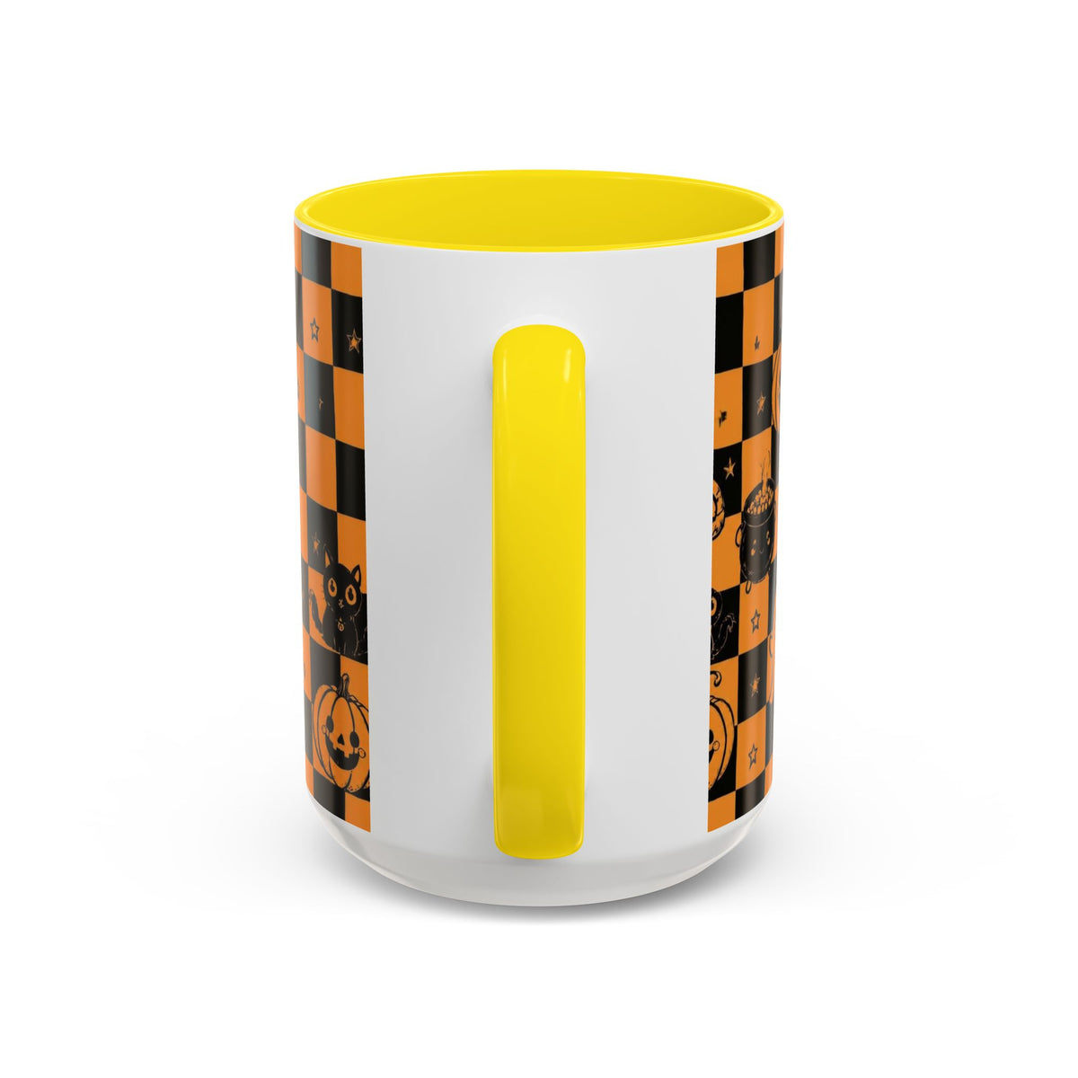 Orange Halloween Checkerboard Coffee Mug