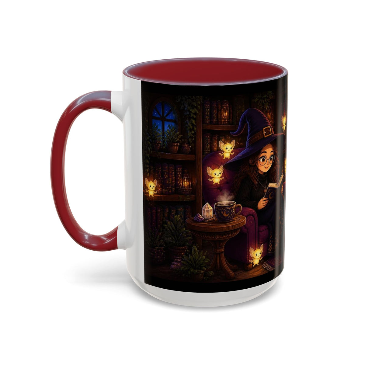 Cozy Witch Reading with sprites Coffee Mug