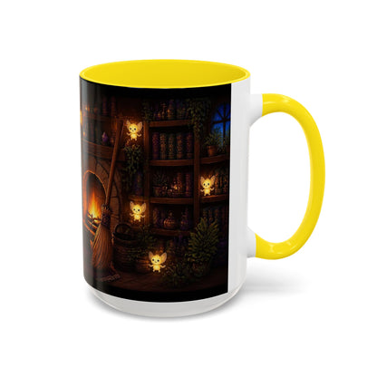 Cozy Witch Reading with sprites Coffee Mug